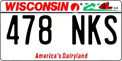 WI license plate 478NKS