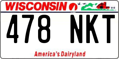 WI license plate 478NKT