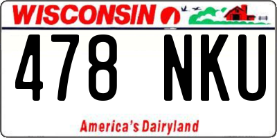 WI license plate 478NKU