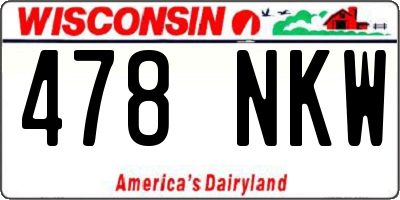 WI license plate 478NKW