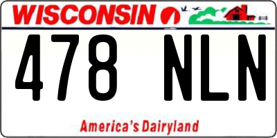 WI license plate 478NLN