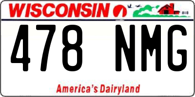 WI license plate 478NMG