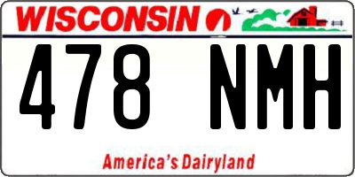 WI license plate 478NMH