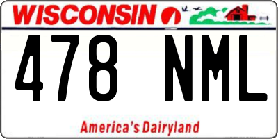WI license plate 478NML