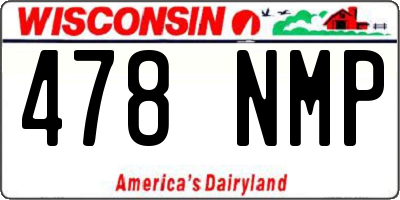 WI license plate 478NMP