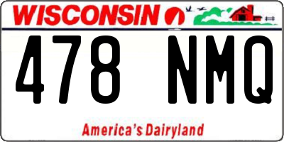 WI license plate 478NMQ