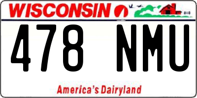 WI license plate 478NMU
