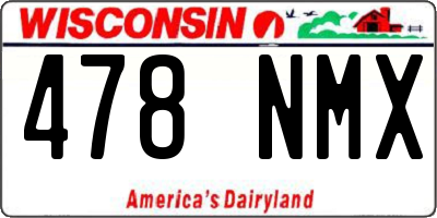 WI license plate 478NMX