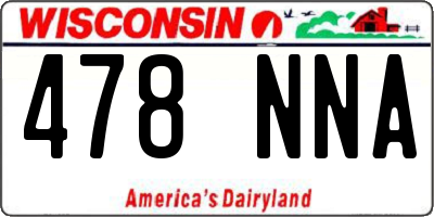 WI license plate 478NNA