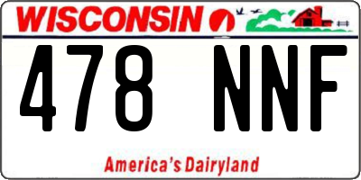 WI license plate 478NNF