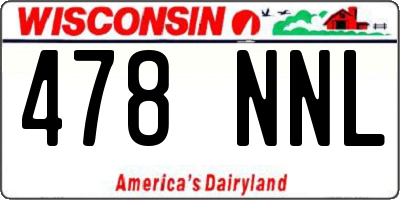 WI license plate 478NNL