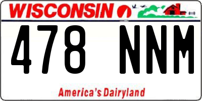 WI license plate 478NNM