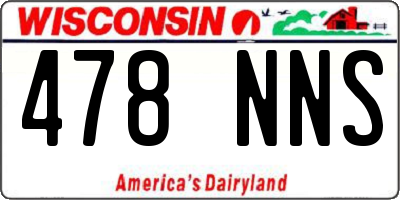 WI license plate 478NNS