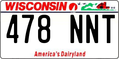 WI license plate 478NNT