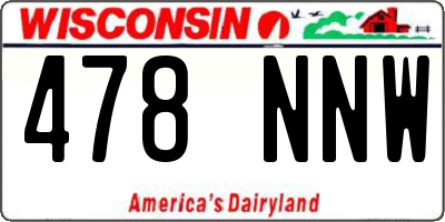 WI license plate 478NNW