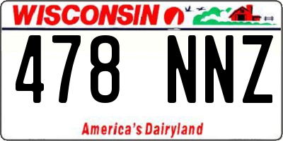 WI license plate 478NNZ