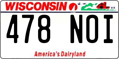 WI license plate 478NOI