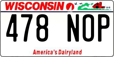 WI license plate 478NOP