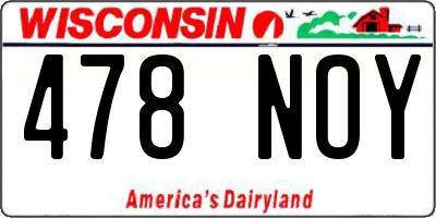 WI license plate 478NOY