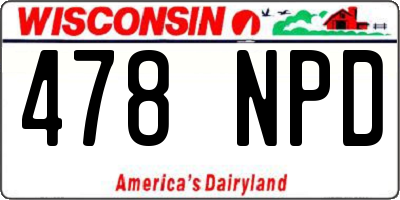 WI license plate 478NPD