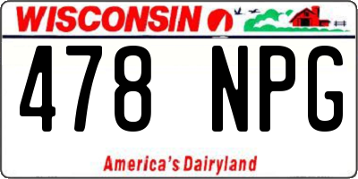 WI license plate 478NPG