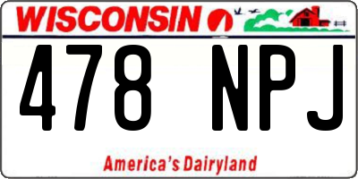WI license plate 478NPJ