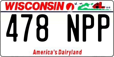 WI license plate 478NPP