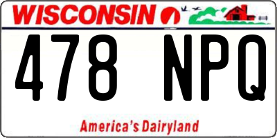 WI license plate 478NPQ