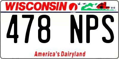 WI license plate 478NPS