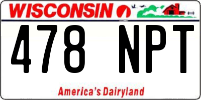 WI license plate 478NPT