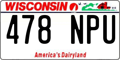 WI license plate 478NPU