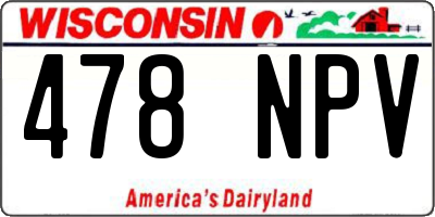 WI license plate 478NPV