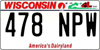 WI license plate 478NPW