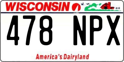 WI license plate 478NPX