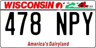 WI license plate 478NPY