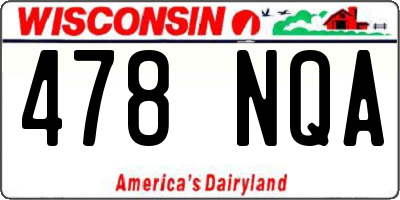 WI license plate 478NQA