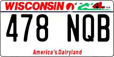 WI license plate 478NQB