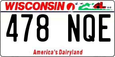 WI license plate 478NQE