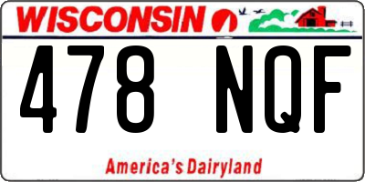 WI license plate 478NQF