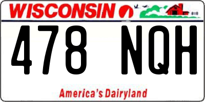 WI license plate 478NQH