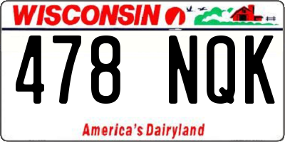 WI license plate 478NQK
