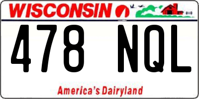 WI license plate 478NQL