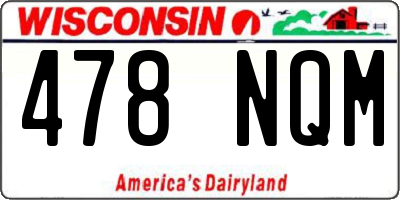 WI license plate 478NQM