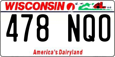 WI license plate 478NQO
