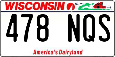 WI license plate 478NQS