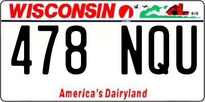 WI license plate 478NQU