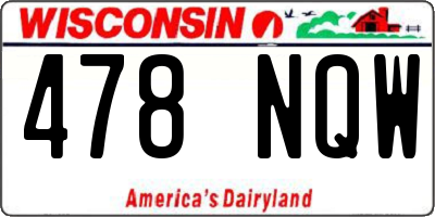 WI license plate 478NQW