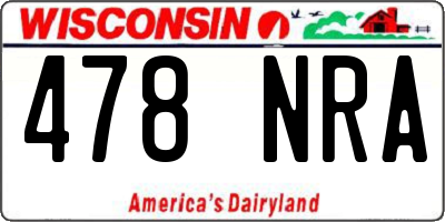 WI license plate 478NRA