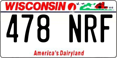 WI license plate 478NRF