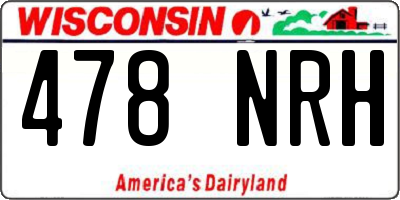 WI license plate 478NRH